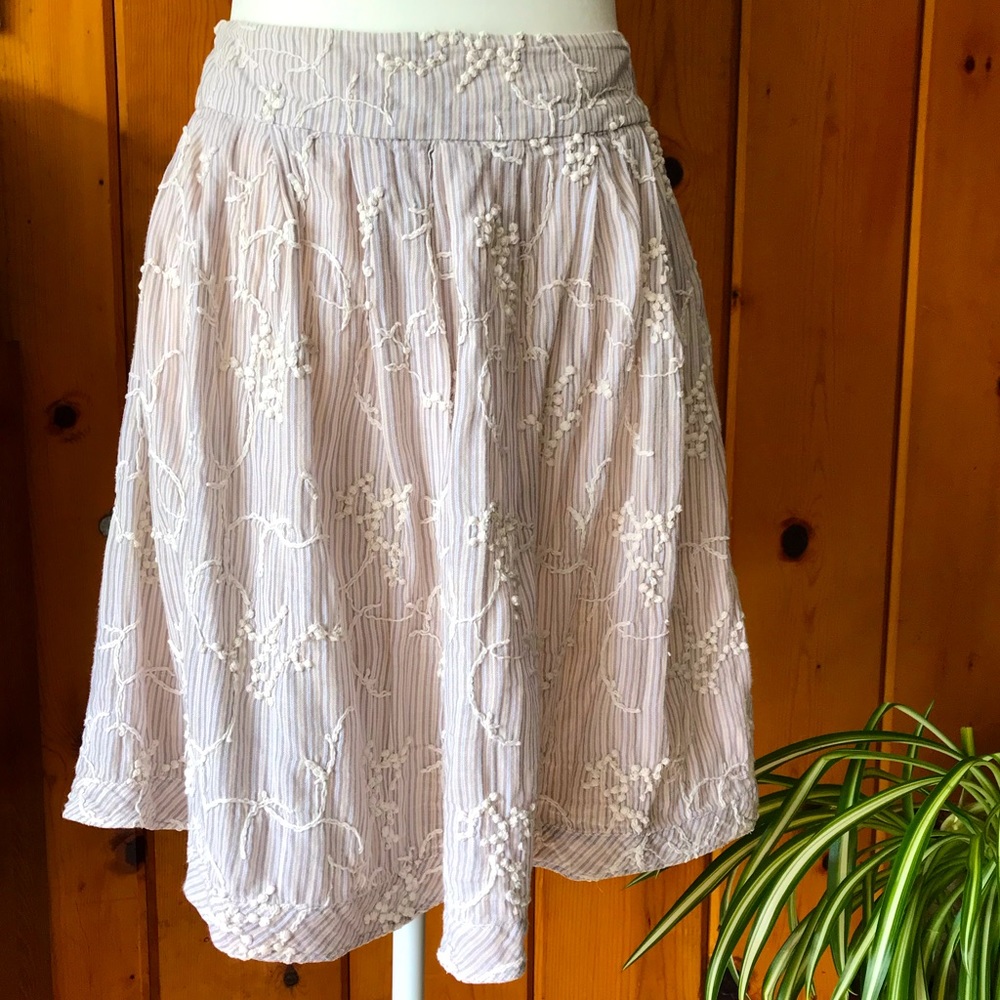 💕Antonio Melani embroidered striped skirt